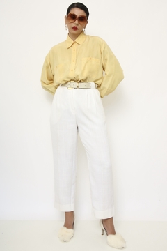 Camisa seda amarela vintage - loja online