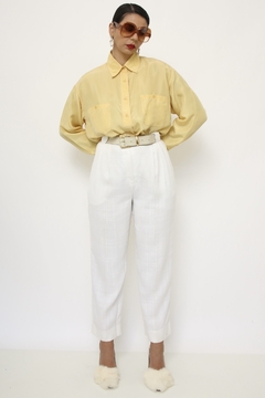 Camisa seda amarela vintage - comprar online