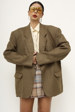 Imagem do Blazer xadrez forro estampado vintage MAKO ( OLIVA)