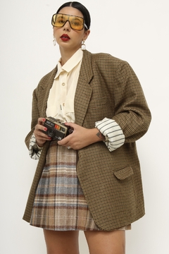 Blazer xadrez forro estampado vintage MAKO ( OLIVA)