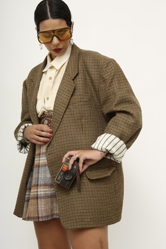 Blazer xadrez forro estampado vintage MAKO ( OLIVA) - loja online