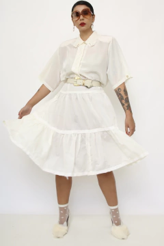 Camisa off renda gola vintage