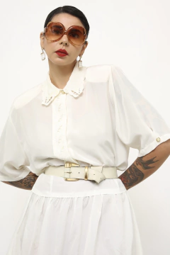 Camisa off renda gola vintage na internet