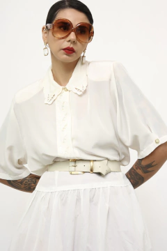 Camisa off renda gola vintage - loja online