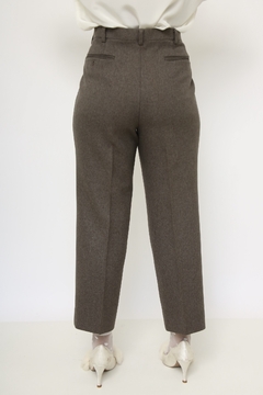 Calça cinza cintura alta alfaiataria vintage - loja online