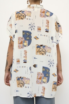 Camisa branca estampada - Capichó Brechó