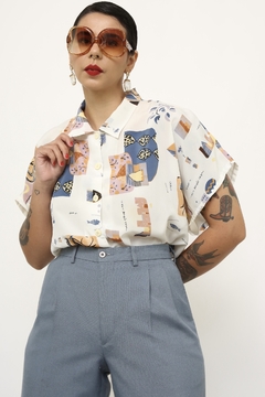 Camisa branca estampada - comprar online