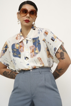 Camisa branca estampada - loja online