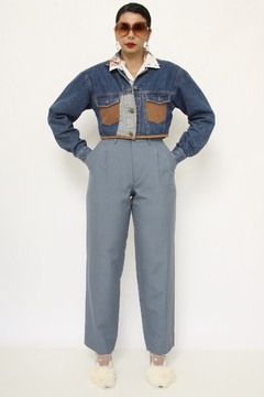 Calça azul pierre cardin cintura alta - comprar online