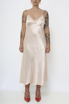 Imagem do Sleep Dress pessego acetinado