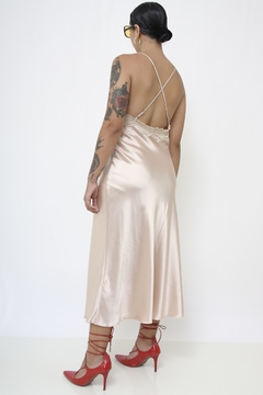 Imagem do Sleep Dress pessego acetinado