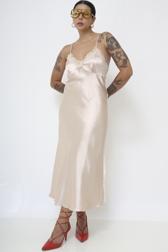 Sleep Dress pessego acetinado