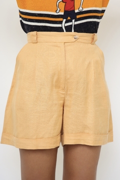 Shorts linho laranja cintura alta - loja online
