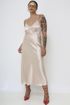 Sleep Dress pessego acetinado