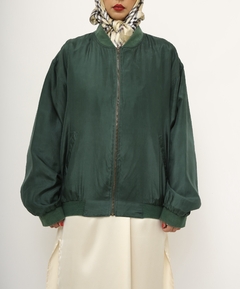 Jaqueta verde 100% seda bomber