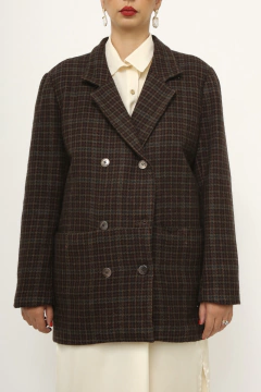 Blazer xadrez forrado vintage - Capichó Brechó