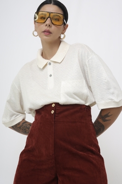 Polo tricot creme vintage