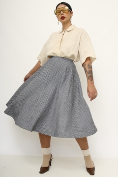 Saia xadrez azul vintage - comprar online