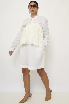 Mini saia renda zara kidas usada de top - loja online