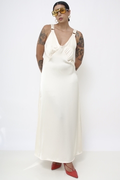 Vestido estilo Sleep Dress champagne vintage - Capichó Brechó