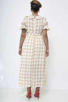 Vestido xadrez manga vintage - Capichó Brechó