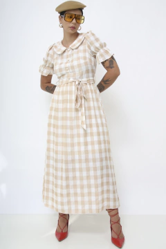 Imagem do Vestido xadrez manga vintage