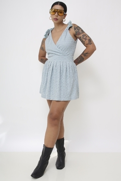 Vestido renda espaço fashion azul - Capichó Brechó