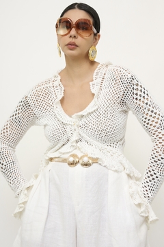 Imagem do Blusa renda branca manga sino vintage MIXED