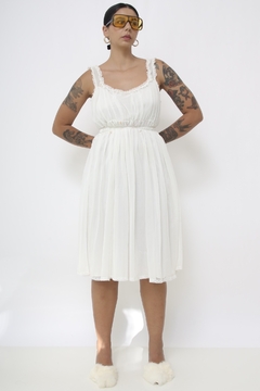 Imagem do Camisola branca tule busto pregas vintage
