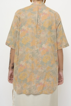 Camisa linho pintura vintage color - loja online