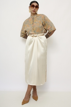 Camisa linho pintura vintage color - comprar online