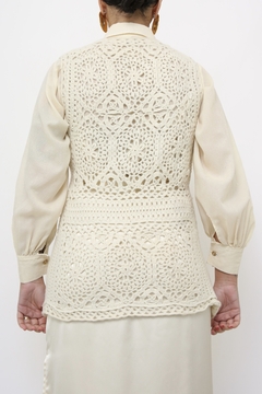 Colete renda tricot grosso - Capichó Brechó