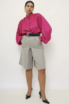 Cinto 100% couro azul rec rosa