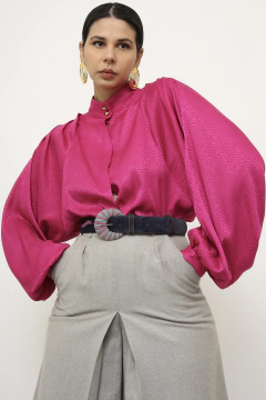 Cinto 100% couro azul rec rosa - loja online