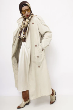 Trench Coat forrado bege classico - Capichó Brechó