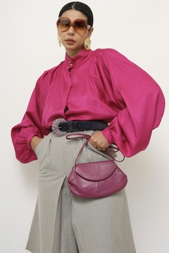 Bolsa couro roxa vintage