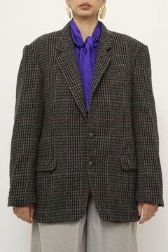 Blazer 100 % lã verde cinza - loja online