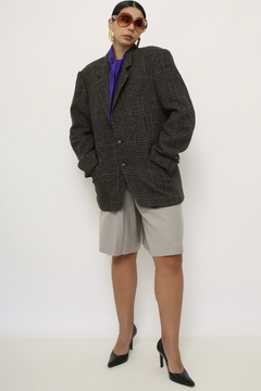 Blazer 100 % lã verde cinza - Capichó Brechó