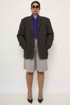 Blazer 100 % lã verde cinza