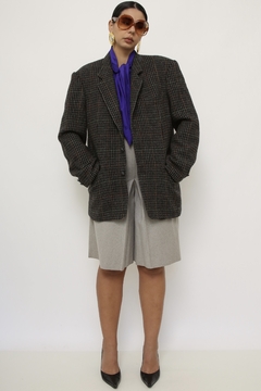 Blazer 100 % lã verde cinza - loja online