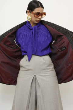 Blazer 100 % lã verde cinza - Capichó Brechó