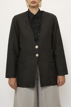 Blazer 100% linho preto na internet