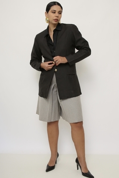 Blazer 100% linho preto - comprar online