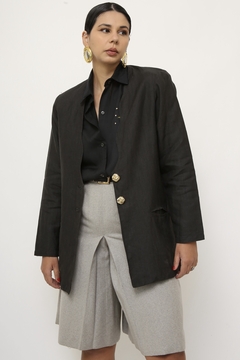 Blazer 100% linho preto - Capichó Brechó