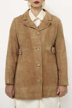 Blazer couro marrom classico - loja online