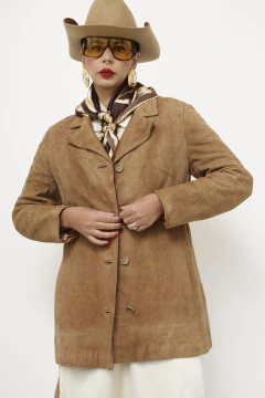 Blazer couro marrom classico na internet