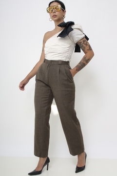 Calça cintura alta lã vintage - comprar online
