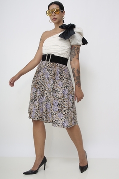 Shorts plissado cintura alta estampado - comprar online