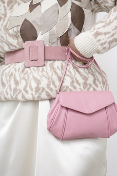 Bolsa couro rosa forrada - comprar online