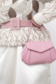 Bolsa couro rosa forrada - comprar online